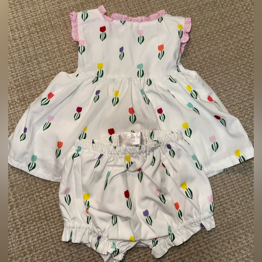 Cecil & Lou Tulip Diaper Set - 12M